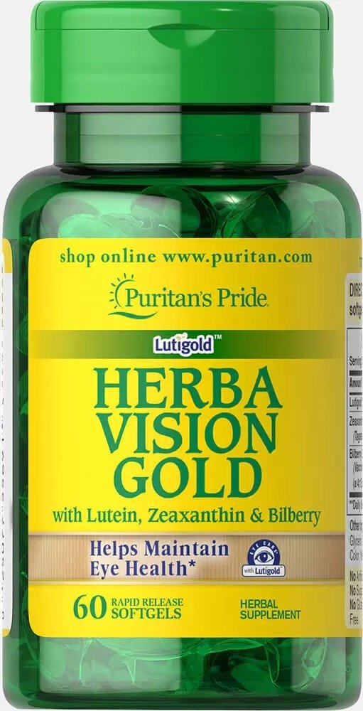 Herbavision Gold: Lutein, Bilberry, Zeaxanthin 60 ct |Puritan's Pride