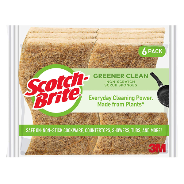 Greener Clean Natural Fiber Non-Scratch Scrub Sponge