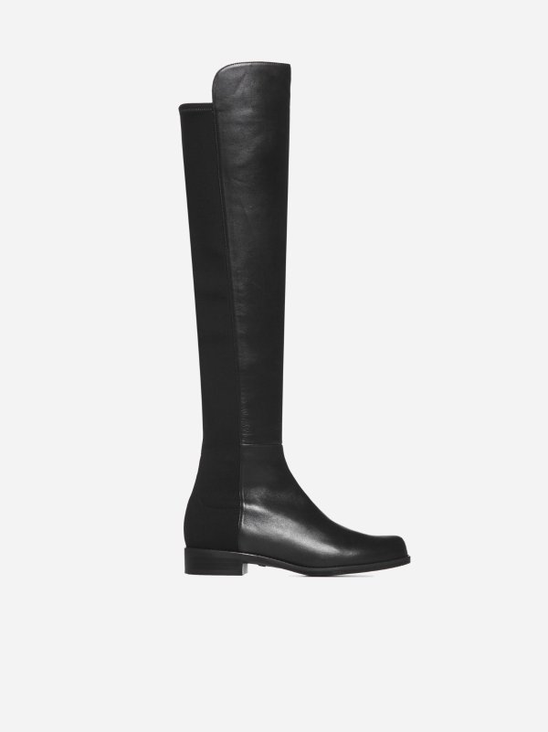 5050 nappa leather and micro stretch fabric boots