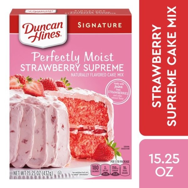 Signature Perfectly Moist Strawberry Supreme Cake Mix, 15.25 Oz