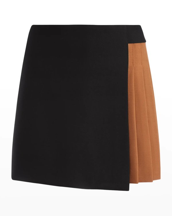 Toni Asymmetric Pleated Skirt