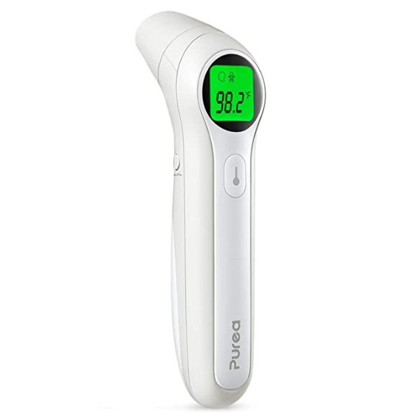 Purea Infrared Forehead Thermometer, Non-Contact Ear Thermometer for Adult, Kids, Babies, Accurate Instant Readings No Touch Infrared Thermometer with 3 in 1 Modes, LCD Screen (Batteries Included)