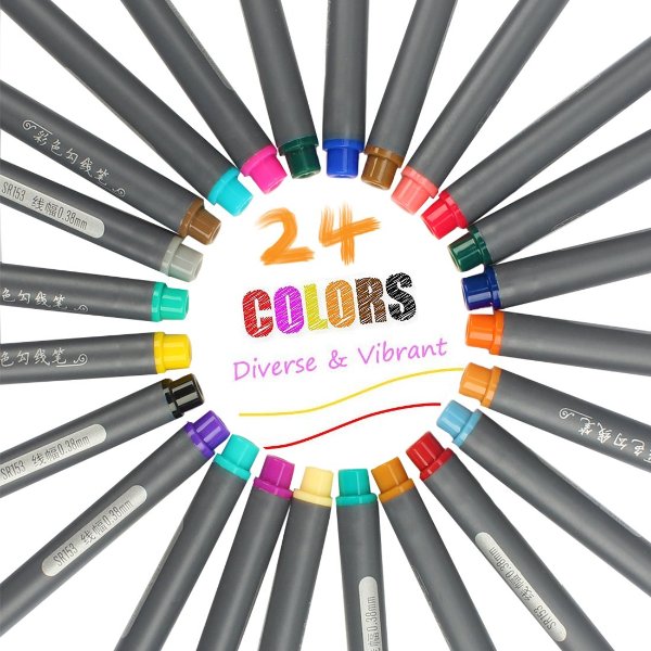 Fineliner Pens, 24 Colors