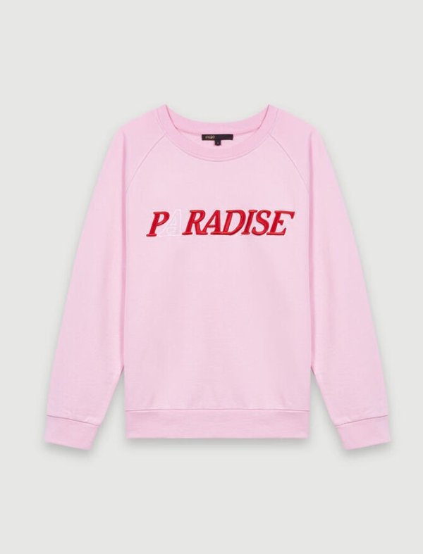 220TALINA Soft sweatshirt with Paradise embroidery
