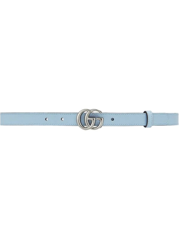 Double G buckle leather belt