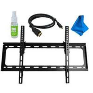 Fino Universal 30"-60" Inch TV Tilt Wall Mount w/ Screen Cleaner & HDMI Cable
