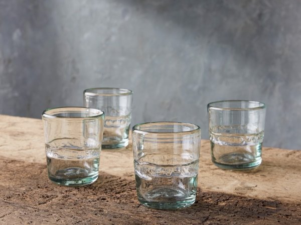 Ribbon Clear Double Old-Fashioned Glasses (Set of 4)