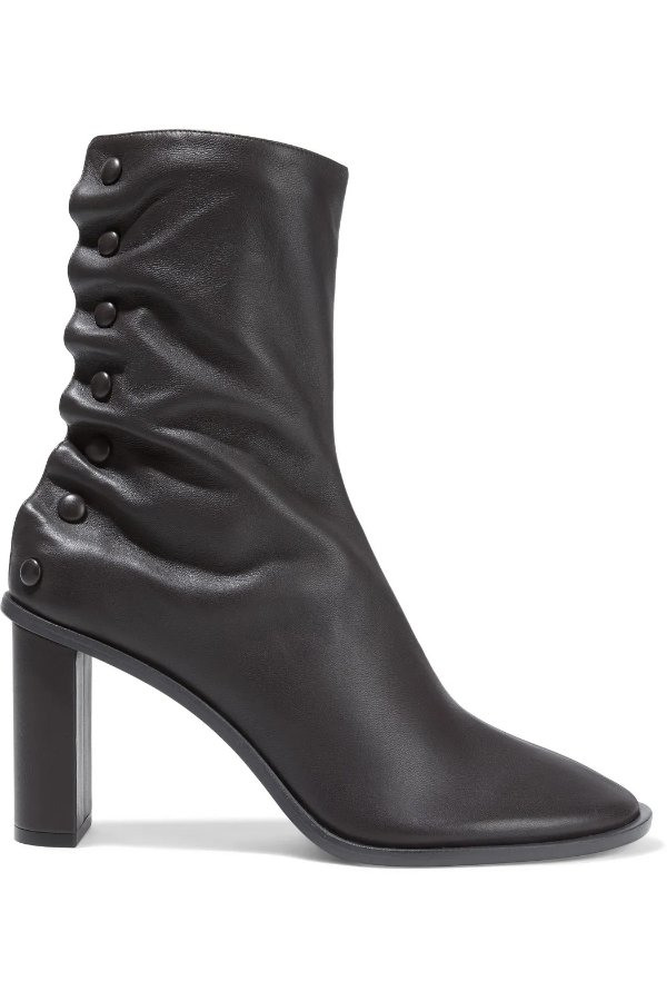 Teatime button-detailed leather ankle boots