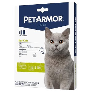 PetArmor for Cats, Flea & Tick Treatment for Cats (Over 1.5 Pounds), Includes 3 Month Supply