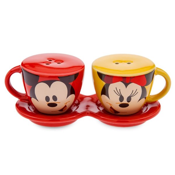 Mickey and Minnie Mouse 咖啡杯造型 盐和胡椒瓶