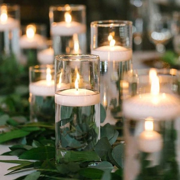 12pcs 5*2.3cm Floating Candles For Wedding, Hotel, Restaurant, Birthday, Party, Romantic Candlelit Dinner, Valentine's Day