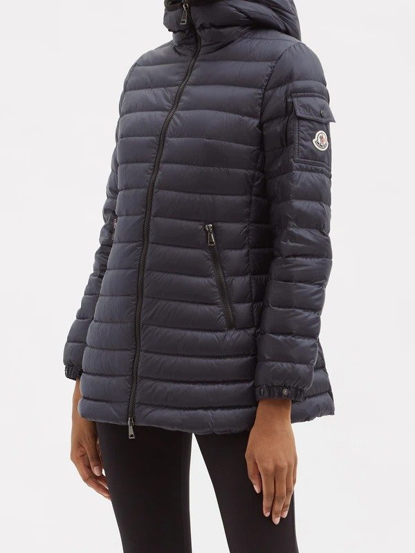Ments hooded quilted down jacket