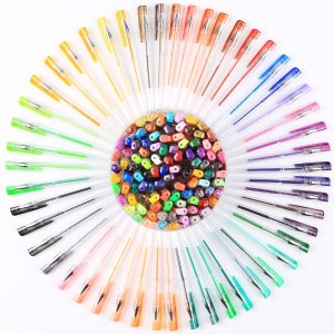Smart Color Art 100 Colors Gel Pens Set for Adult Coloring Books Drawing Painting Writing