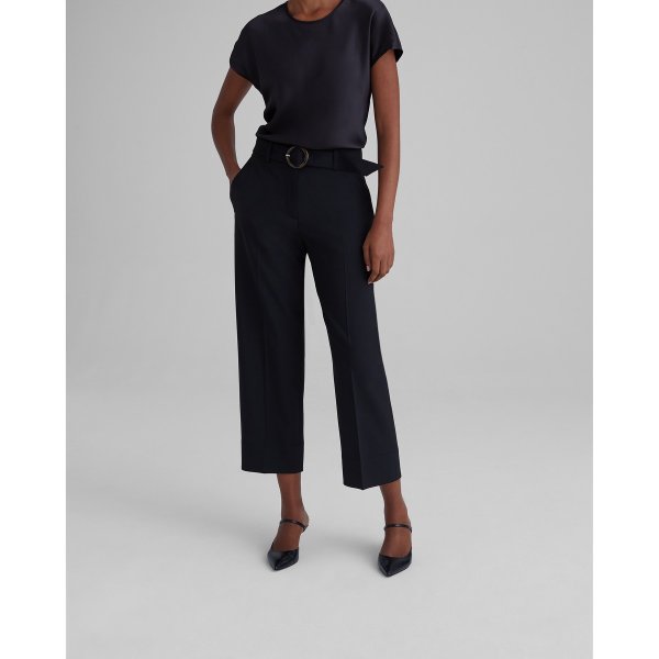 Round Buckle Belted Trouser