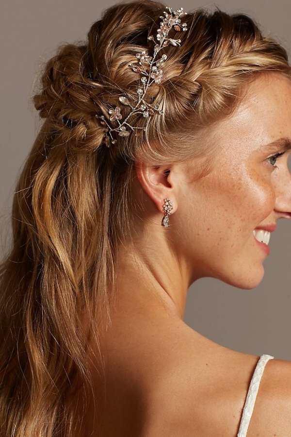 Blooming Marquise Cut Crystal Crown Head Piece