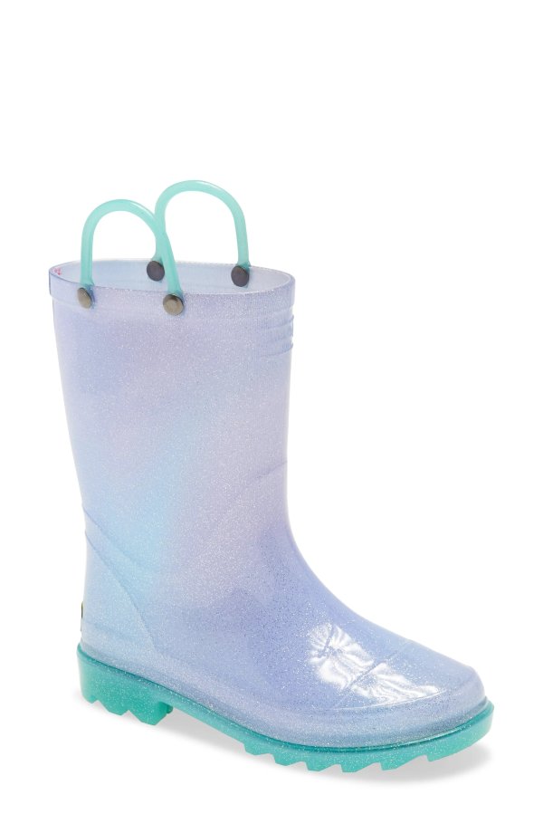 Glitter Ombre Light-Up Waterproof Rain Boot