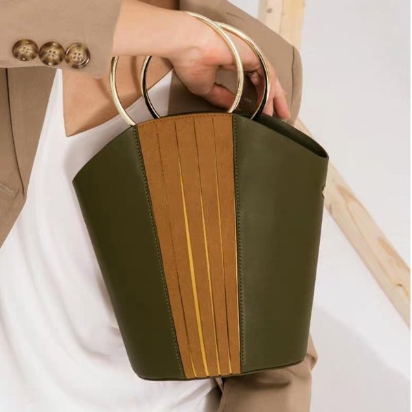 Chiaro Handle Bucket Bag - Moss Green