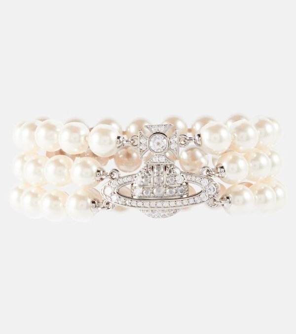 Graziella embellished faux pearl bracelet