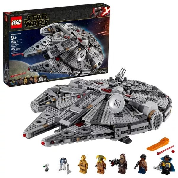 Star Wars: The Rise of Skywalker Millennium Falcon Building Kit Starship Model with Minifigures 75257