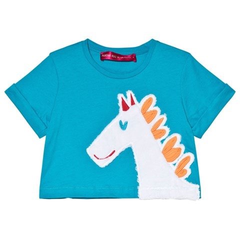 Blue Horse Face Print T-Shirt | AlexandAlexa