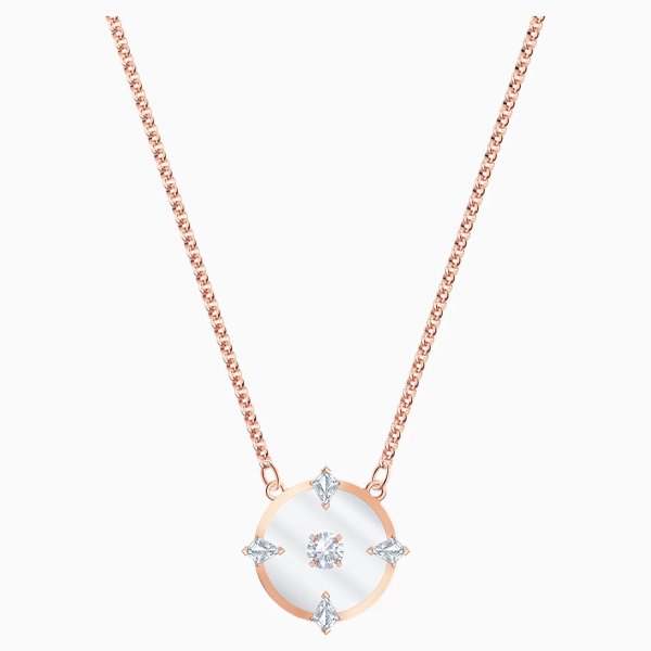 North Necklace, White, Rose-gold tone plated by SWAROVSKI
