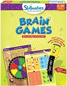 Educational Game: Brain Games (6-99 Years) | Erasable and Reusable Activity Mats | Travel Toy with Dry Erase Marker | Learning tools for Kids 6, 7, 8, 9 Years and Up
