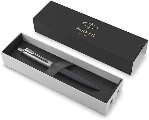 Jotter XL Ballpoint Pen, Primrose Matte Blue, Chrome Trim, Medium Point, Blue Ink, Gift Box