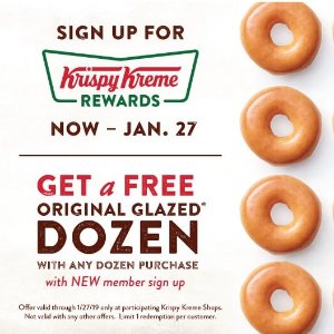 Sign up for Krispy Kreme Reward Get Original Glazed Donuts