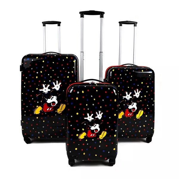 Disney's Mickey 3-Piece Hardside Spinner Luggage Set (20", 24", 28") + $30 Kohls Cash