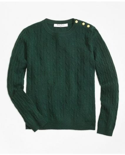 Girls Cashmere Cable Crewneck Sweater