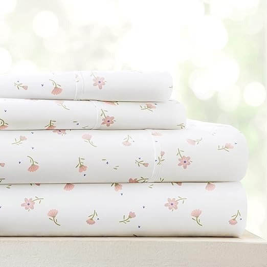 Linen Market 3 Piece Twin Bedding Sheet Set (Pink Floral) Twin Size Bed - Deep Pocket Fits 16" Mattress