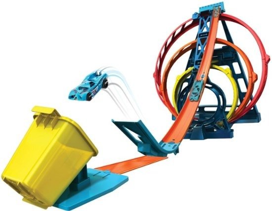 Hot Wheels - Track Builder Triple Loop Kit - Blue/Orange