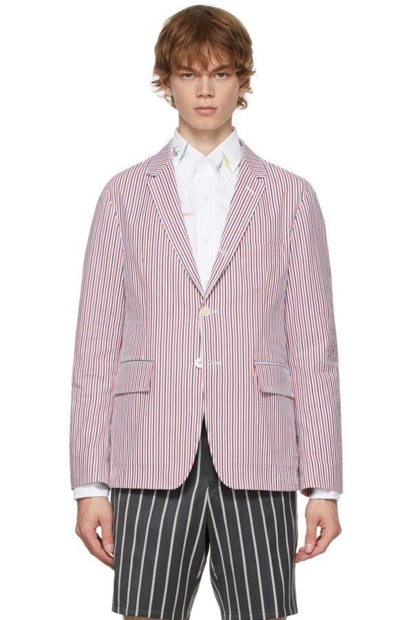 Multicolor Striped Classic Sport Coat Blazer