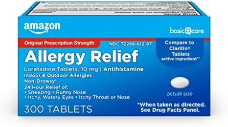 Amazon Basic Care Allergy Relief Loratadine Tablets 10 mg, 300 Count