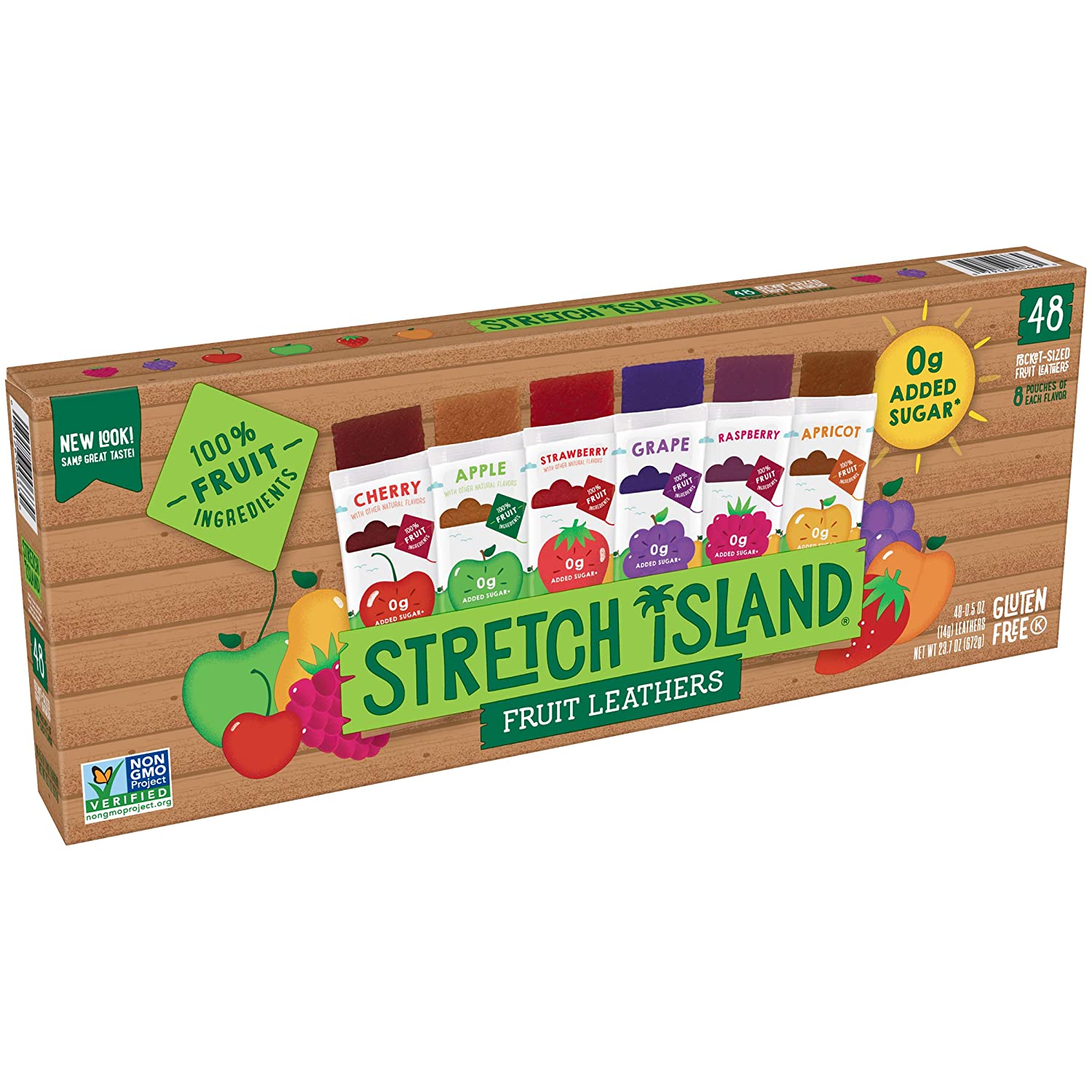 Stretch Island 弹力岛水果皮零食多款装，每包0.5盎司，48包