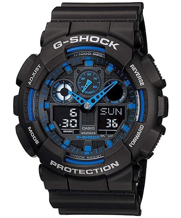 G-Shock GA100-1A2 Ana-Digi Speed Indicator Black Dial Men's Watch