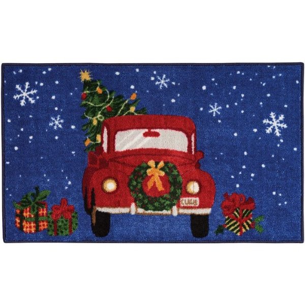 Truck with Snowflakes Accent Rug, 18" x 30"