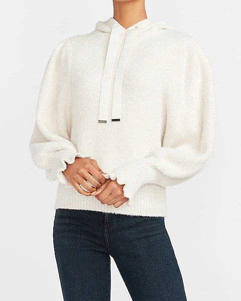Puff Sleeve Hooded Sweater