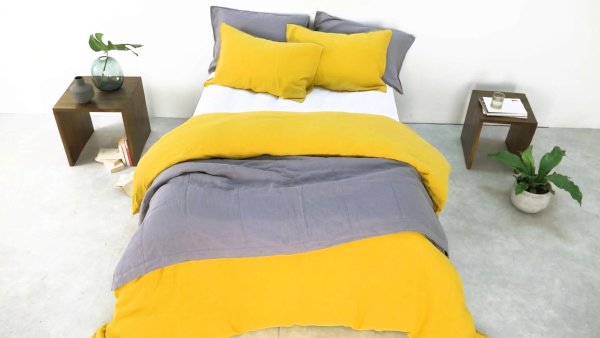 明亮黄被套+枕套