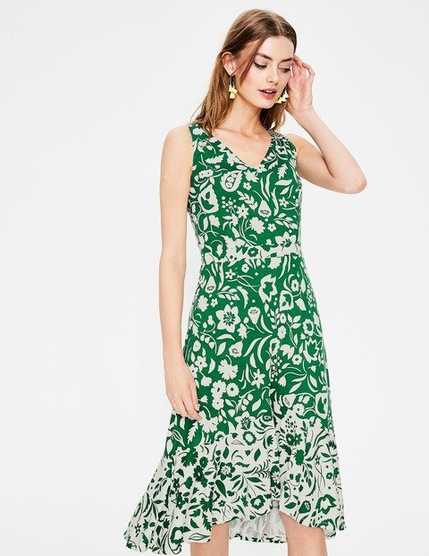 Elisa Jersey Dress (Sap Green Folk Mono Large)