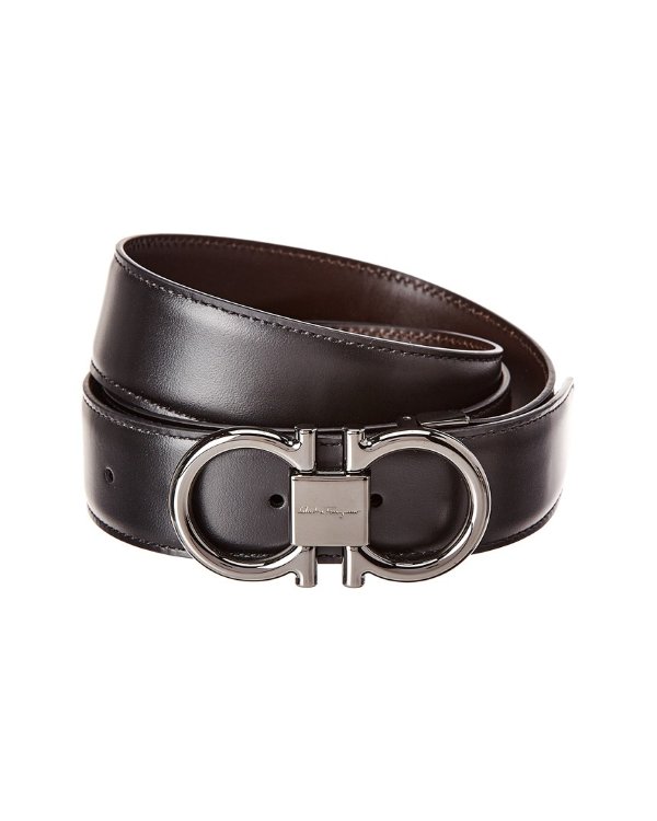 Reversible & Adjustable Gancini Leather Belt