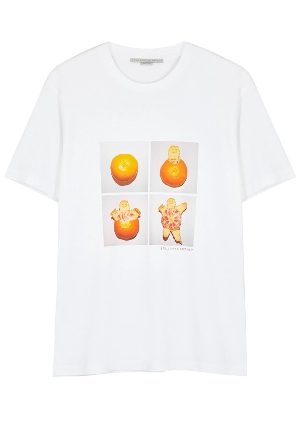 Turtle Tangerine printed cotton T-shirt