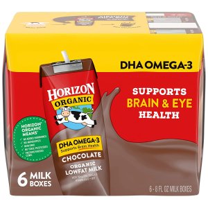 $17.62 Horizon 有机货架稳定 1% 低脂牛奶盒,含 DHA Omega-3,巧克力,18支