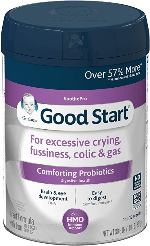 Good Start Soothe Non-GMO Powder Infant Formula, Stage 1, with Iron, 2’-FL HMO and Probiotics for Colic, Digestive Health and Immune System Support, 30.6 Ounce (Pack of 4)