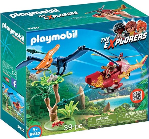 Adventure Copter with Pterodactyl Building Set
