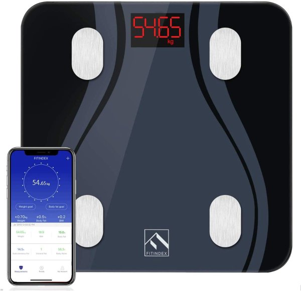 FITINDEX Smart Bluetooth Body Fat Scale with Upgraded App