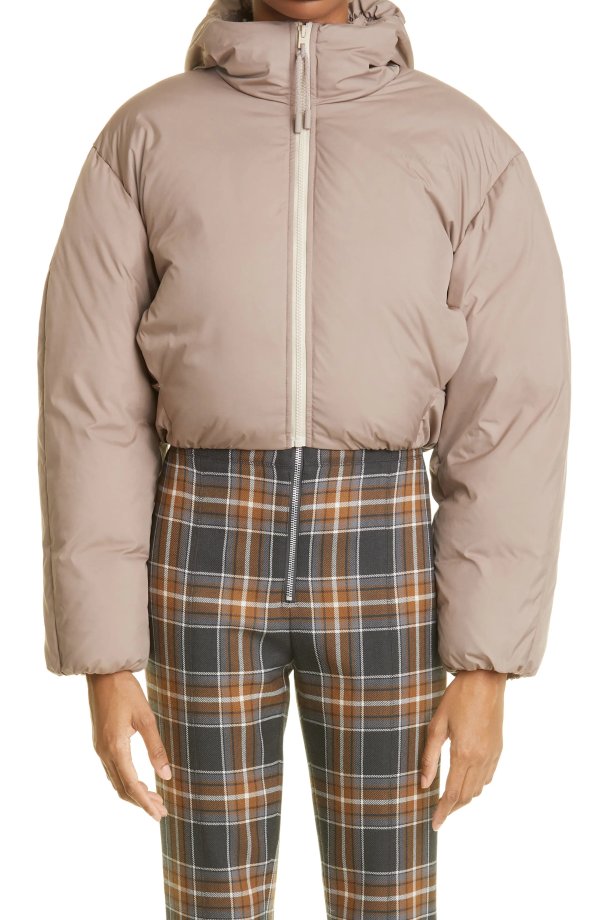 Oralee Matte Tech Crop Recycled Down Puffer Jacket