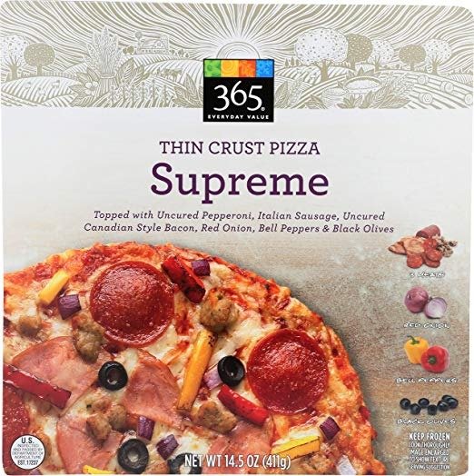Supreme Thin Crust Pizza, 14.5 oz, (Frozen)