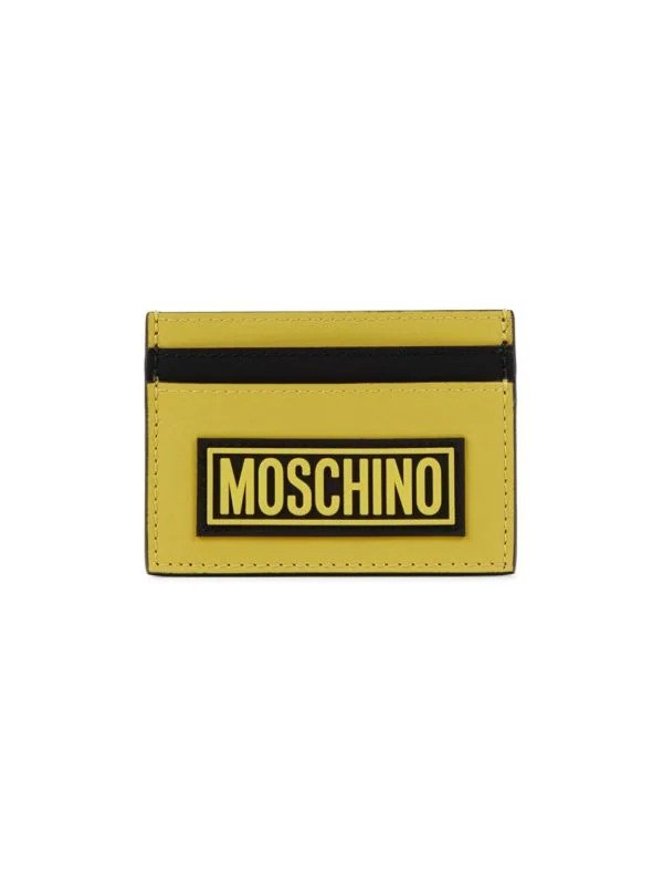Logo Two Tone Leather Card Holder