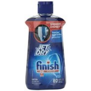4瓶Finish Jet Dry Rinse Agent洗碗机专用洗洁精, 原味, 8.45盎司